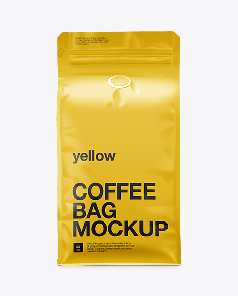 Download Coffee Bag Mockup / Front View in Bag & Sack Mockups on Yellow Images Object Mockups