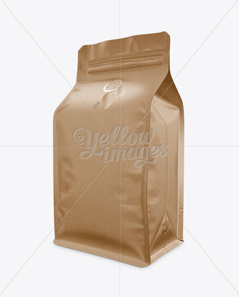 Download Kraft Coffee Bag Mockup / Half Side View in Bag & Sack Mockups on Yellow Images Object Mockups