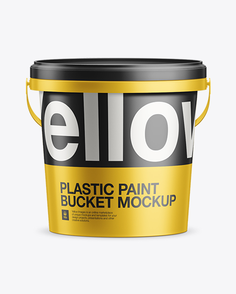 Download 10L Plastic Paint Bucket Mockup in Bucket & Pail Mockups on Yellow Images Object Mockups