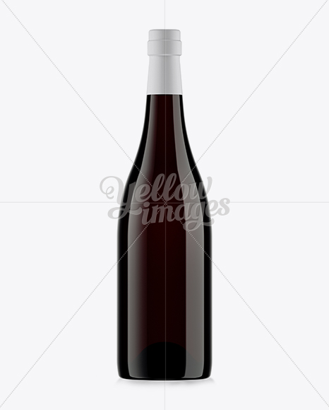 750ml Dark Amber Glass Burgundy Bottle Mockup in Bottle Mockups on Yellow Images Object Mockups