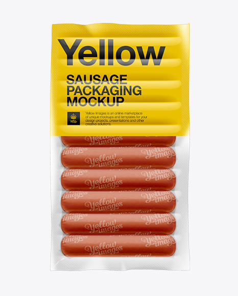 Download Vacuum Packaged Sausages Mockup in Packaging Mockups on Yellow Images Object Mockups