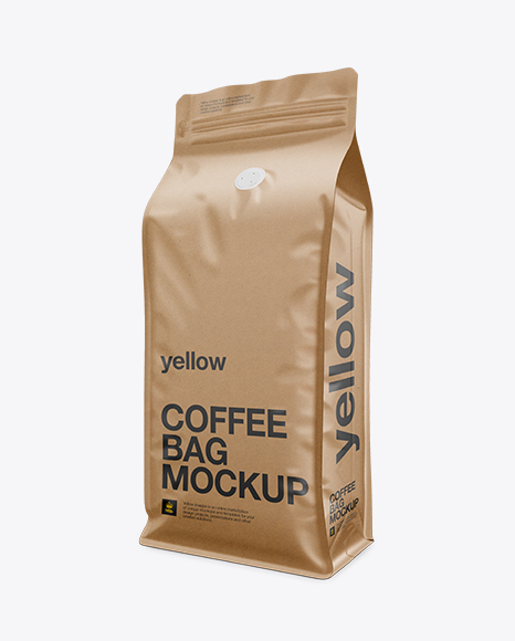 Download Free Mockups Kraft Paper Coffee Bag Mockup / Front 3/4 ...