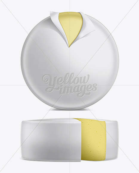 Download Cheese Wheel with Wedge Cut Mockup in Packaging Mockups on Yellow Images Object Mockups
