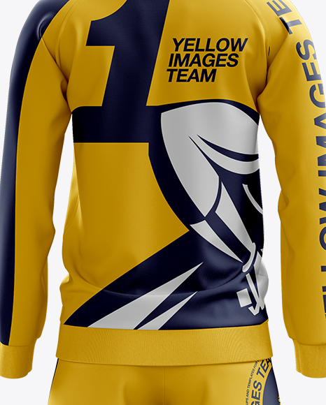 Download Men's Tracksuit Mock-up / Back View in Apparel Mockups on Yellow Images Object Mockups