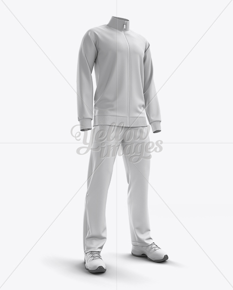 Download Men's Tracksuit Mock-up / Half Side View in Apparel Mockups on Yellow Images Object Mockups