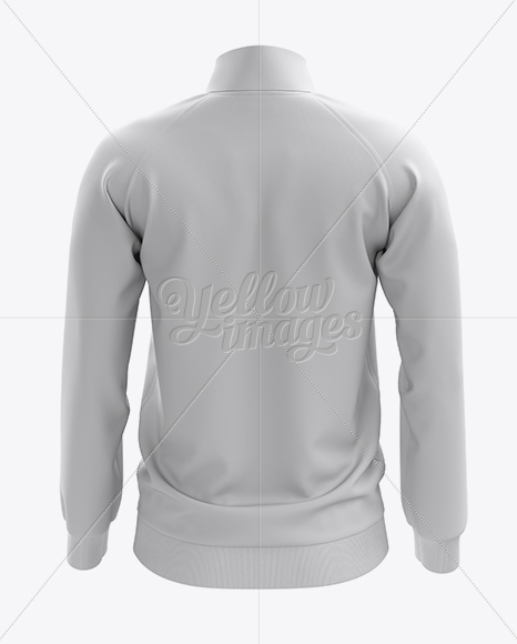 Men's Training Jacket Mockup / Back View in Apparel Mockups on Yellow