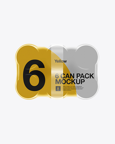 Download Aluminum Can 6 Pack Mockup in Packaging Mockups on Yellow ...