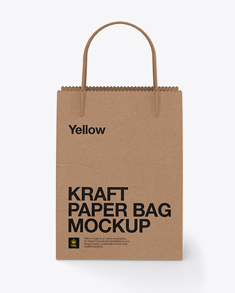 Kraft Bag W/ Twisted Paper Handles Mockup in Bag & Sack Mockups on