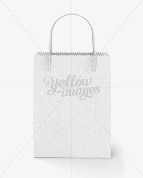 Download White Paper Shopping Bag / Front View Mock-up in Bag & Sack Mockups on Yellow Images Object Mockups