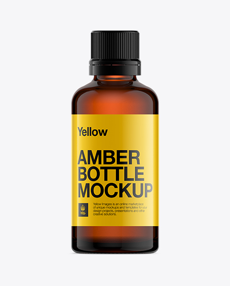 Download Amber Glass Essential Oil Bottle Mockup - Free Mockup Vector