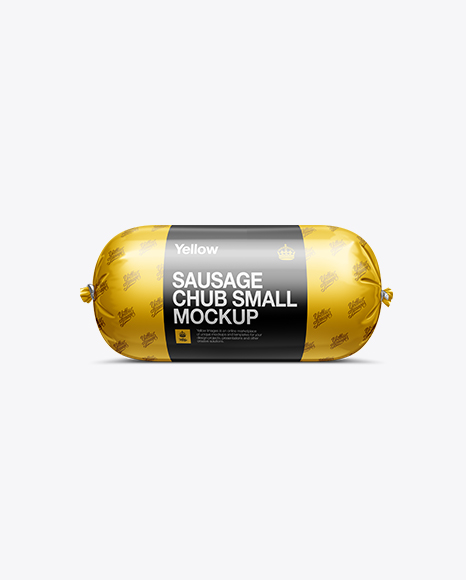 Chub Of Sausage Mockup in Packaging Mockups on Yellow ...