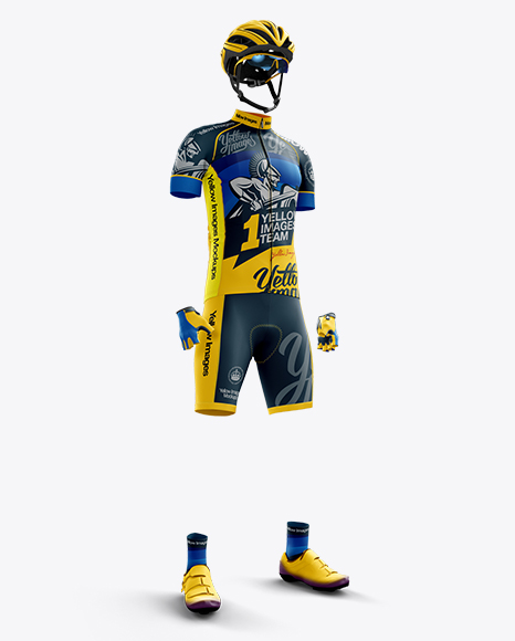 Download Full Men's Cycling Kit Mockup - Front 3/4 View in Apparel ...