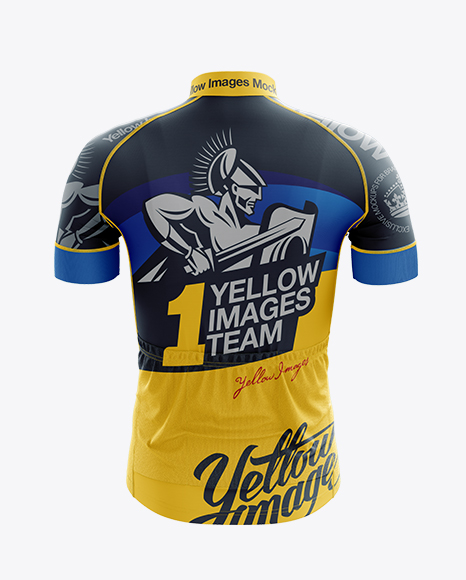 Download Men's Cycling Jersey Mockup - Back View in Apparel Mockups on Yellow Images Object Mockups