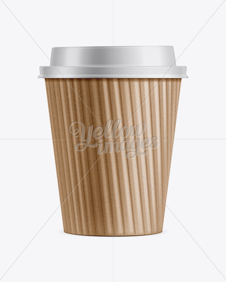 Download Kraft Coffee Cup W/ Lid Mockup in Cup & Bowl Mockups on Yellow Images Object Mockups
