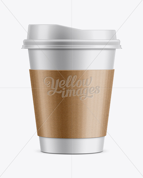 Paper Cup With Sleeve Mockup in Cup & Bowl Mockups on Yellow Images Object Mockups