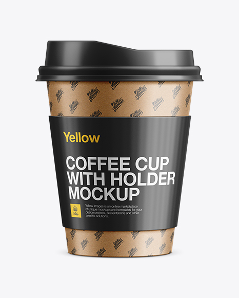Download Coffee Cup With Sleeve Mockup in Cup & Bowl Mockups on Yellow Images Object Mockups