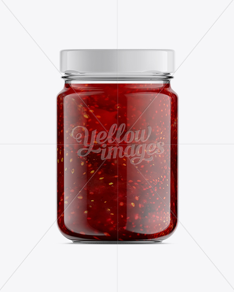 Download Mason Jar W/ Strawberry Jam Mockup in Jar Mockups on Yellow Images Object Mockups