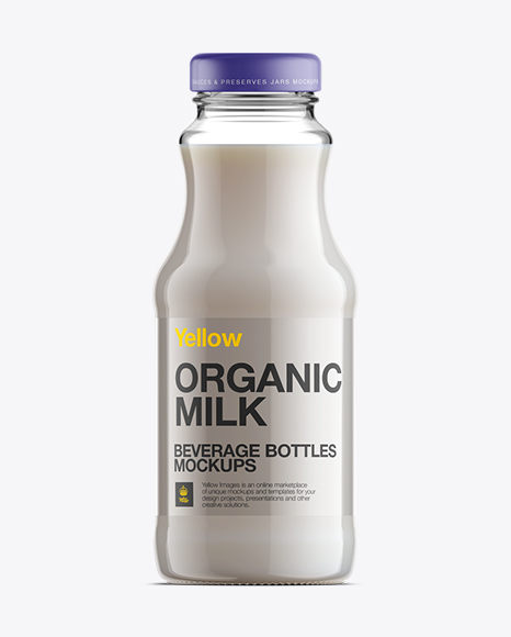 Download Glass Bottle W Milk Mockup Packaging Mockups Premium Mockups Templates Graphic Design Yellowimages Mockups