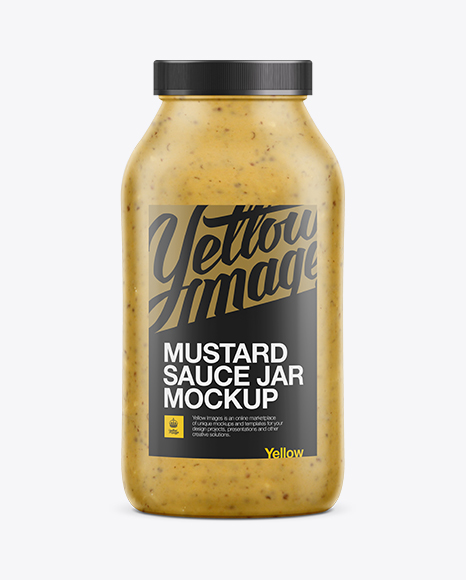 Download Free Plastic Jar W Mustard Mockup Design Box Packaging PSD Mockup Templates