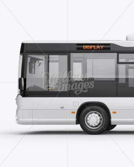 Download City Bus HQ Mockup Left Side View in Vehicle Mockups on Yellow Images Object Mockups