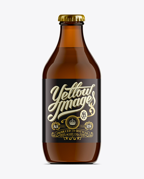 Download 330ml Stubby Amber Glass Beer Bottle Mock-up - 330ml Stubby Amber Handy Bottle Mockup - 250ml ...