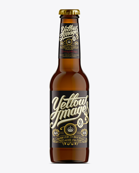 275ml Longneck Amber Bottle PSD Mockup