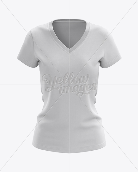 Download Women's V-Neck T-Shirt Mockup - Front View in Apparel ...