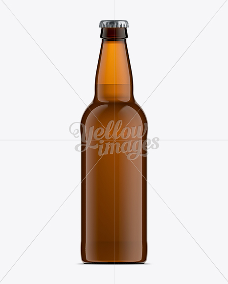 Download 500ml Ale Bottle Mock Up / Amber Glass in Bottle Mockups on Yellow Images Object Mockups