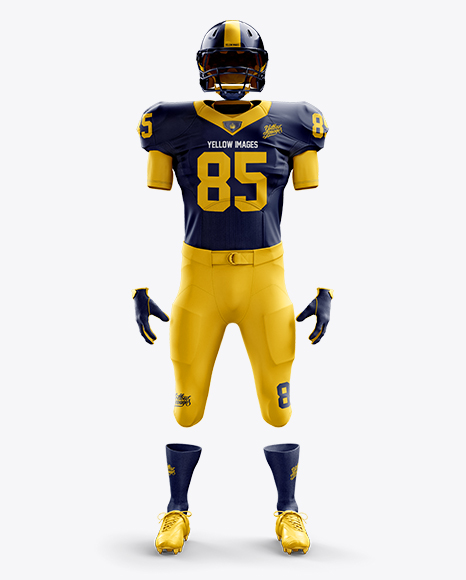Download American Football Kit Mockup - Front View in Apparel Mockups on Yellow Images Object Mockups