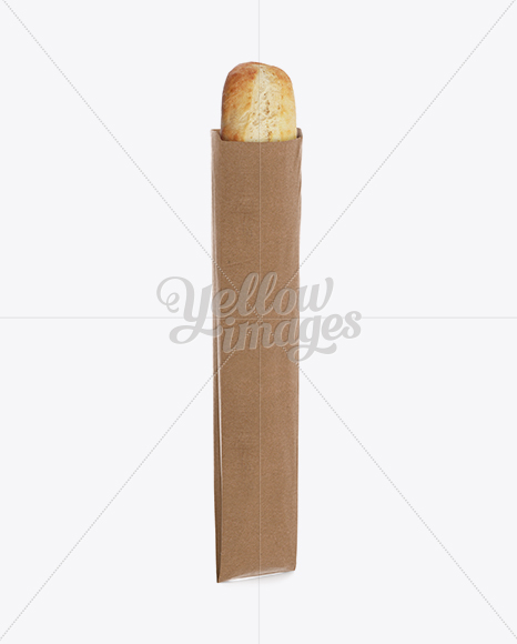 Download Long Loaf of Bread in Kraft Paper Bag Mockup in Bag & Sack ...