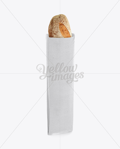 Download French Bread in White Paper Bag Mockup in Bag & Sack ...