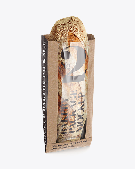 Kraft Paper Bread Bag with Window Mock-Up