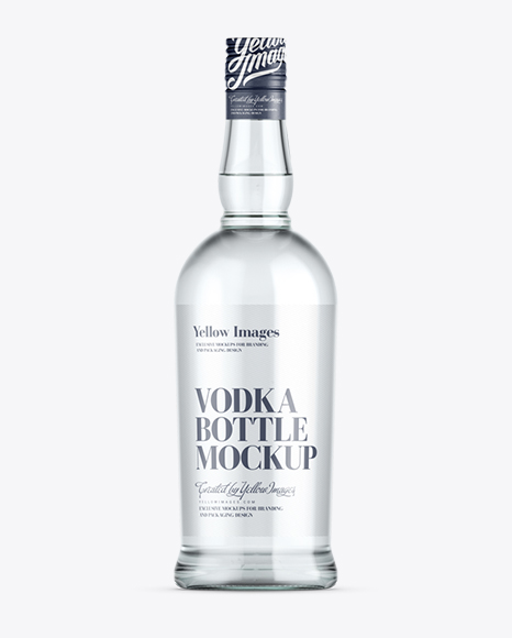 Download 700ml Clear Glass Vodka Bottle Mockup Clear Glass Vodka Bottle Mockup Green Glass Bottle With Dark PSD Mockup Templates