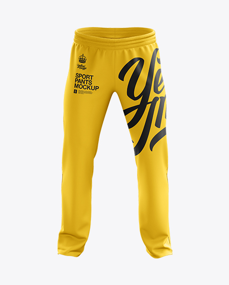 Download Sport Pants Mockup - Front View in Apparel Mockups on Yellow Images Object Mockups