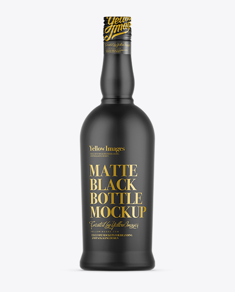 Download Matte Black Bottle Mockup in Bottle Mockups on Yellow ...