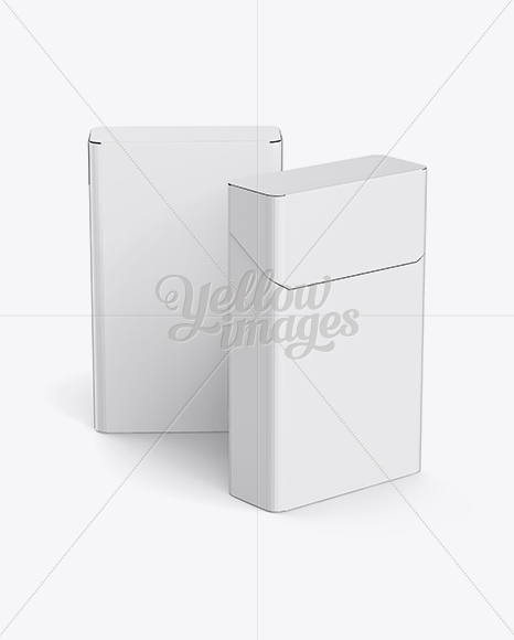 Download Two Flip-top Hard Cigarette Packs Mockup in Box Mockups on ...