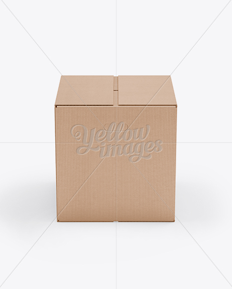 Download Corrugated Fiberboard Box Mock-Up Front View (High-Angle ...