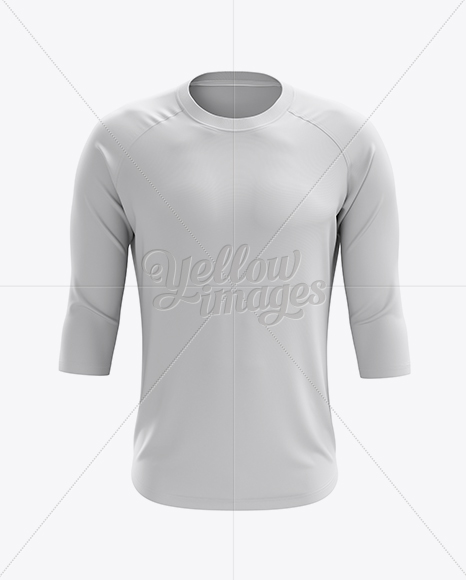 Download Men's Baseball Tee W/ 3/4 Sleeves Mockup - Front View in ...
