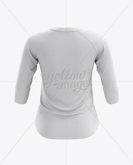 Download Women's Baseball Tee W/ 3/4 Sleeves Mockup - Back View in ...