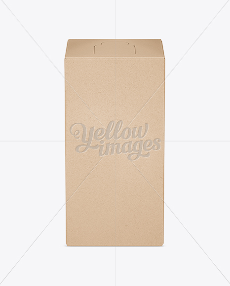 Download Kraft Paper Wine Box Mockup - Front View in Box Mockups on Yellow Images Object Mockups