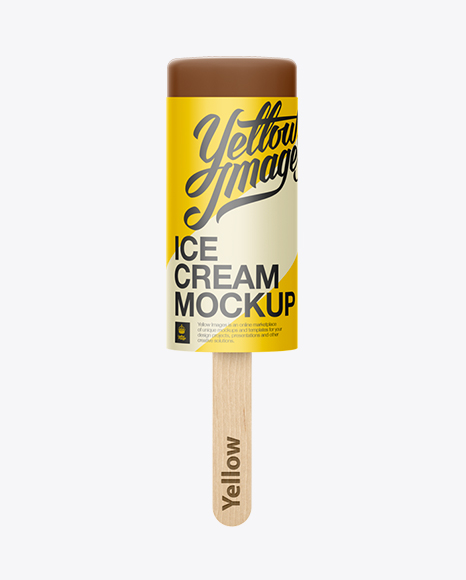 Download Ice Cream In Glaze With Wooden Stick Psd Mockup Mockup Psd Responsive PSD Mockup Templates