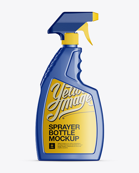 Plastic Bottle with Trigger Sprayer PSD Mockup