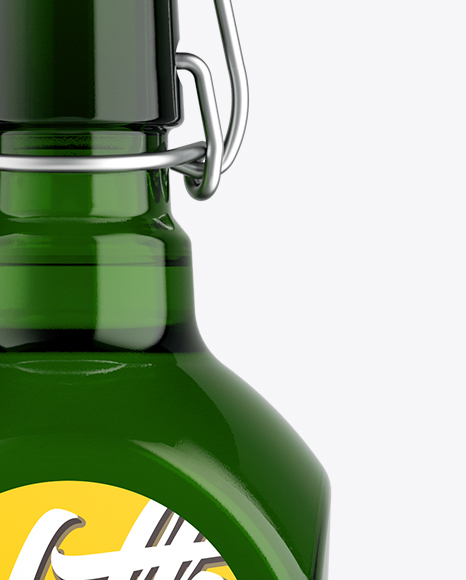 Download Liquor Green Bottle Mockup W/ Flip-Top Cap - Front View in ...