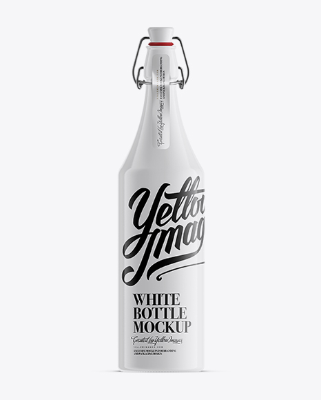 Download White Glass Bottle W/ Flip-Top Cap Mockup Object ...