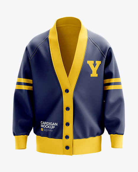 Men's Cardigan Mockup - Front View in Apparel Mockups on Yellow Images ...
