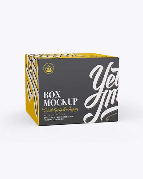 50ml Paper Box PSD Mockup 25° Angle Front View Eye-Level Shot