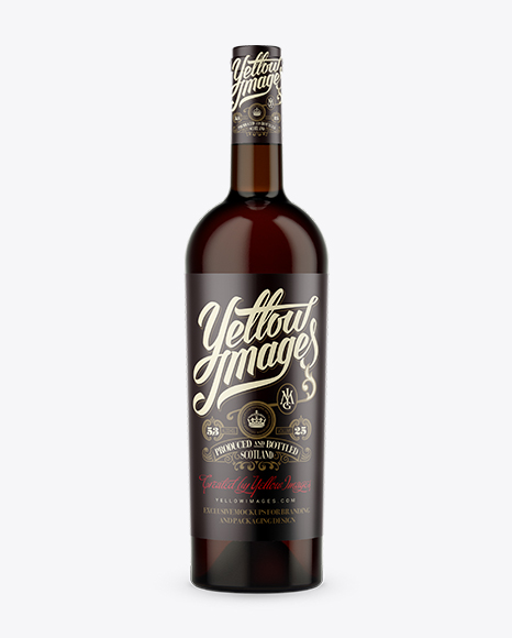 Dark Amber Glass Bordeaux Bottle Mockup Dark Amber Glass Bordeaux Bottle Mockup