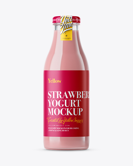 Download Strawberry Yogurt Bottle Mockup Packaging Mockups Free Business Card Mockups