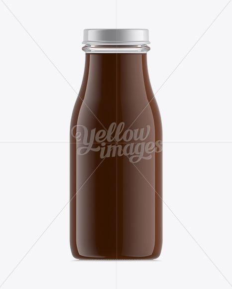 Download Glass Bottle With Black Coffee Drink Mockup in Bottle Mockups on Yellow Images Object Mockups