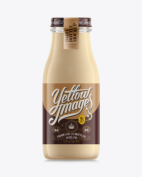 Download Glass Bottle With Mocha Chilled Coffee Drink Psd Mockup New Best Free Psd Mockups